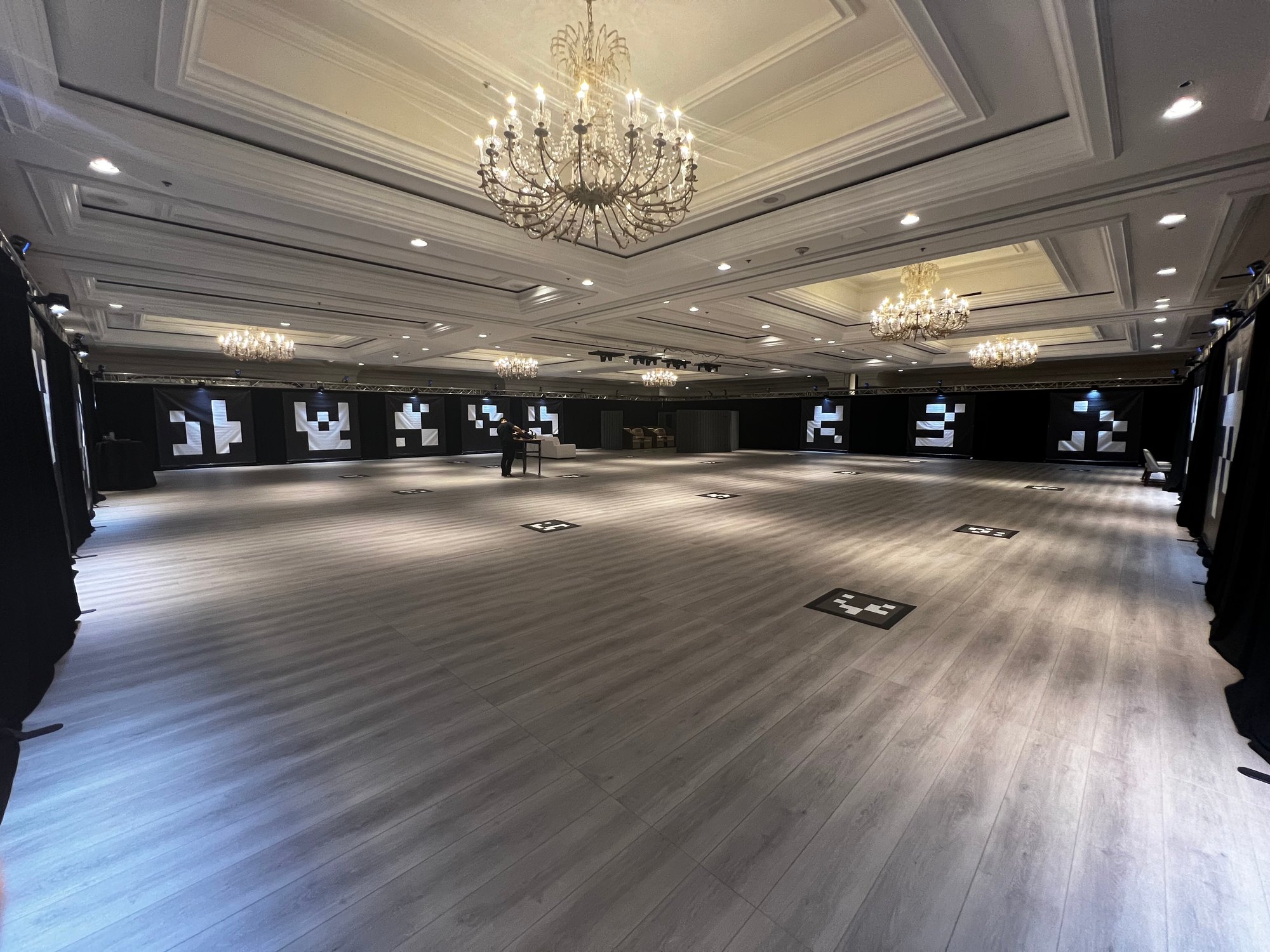 A Holodeck roadshow installation in a ballroom