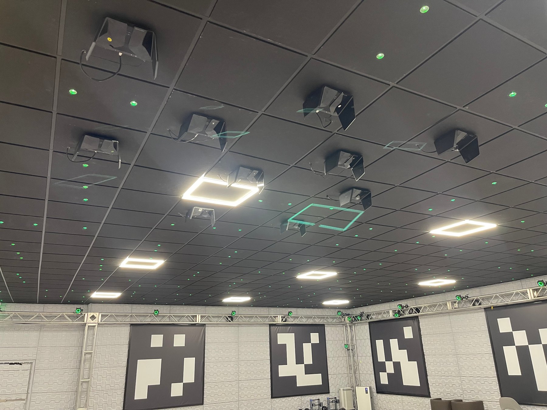 Tracking equipment installed above the experience room